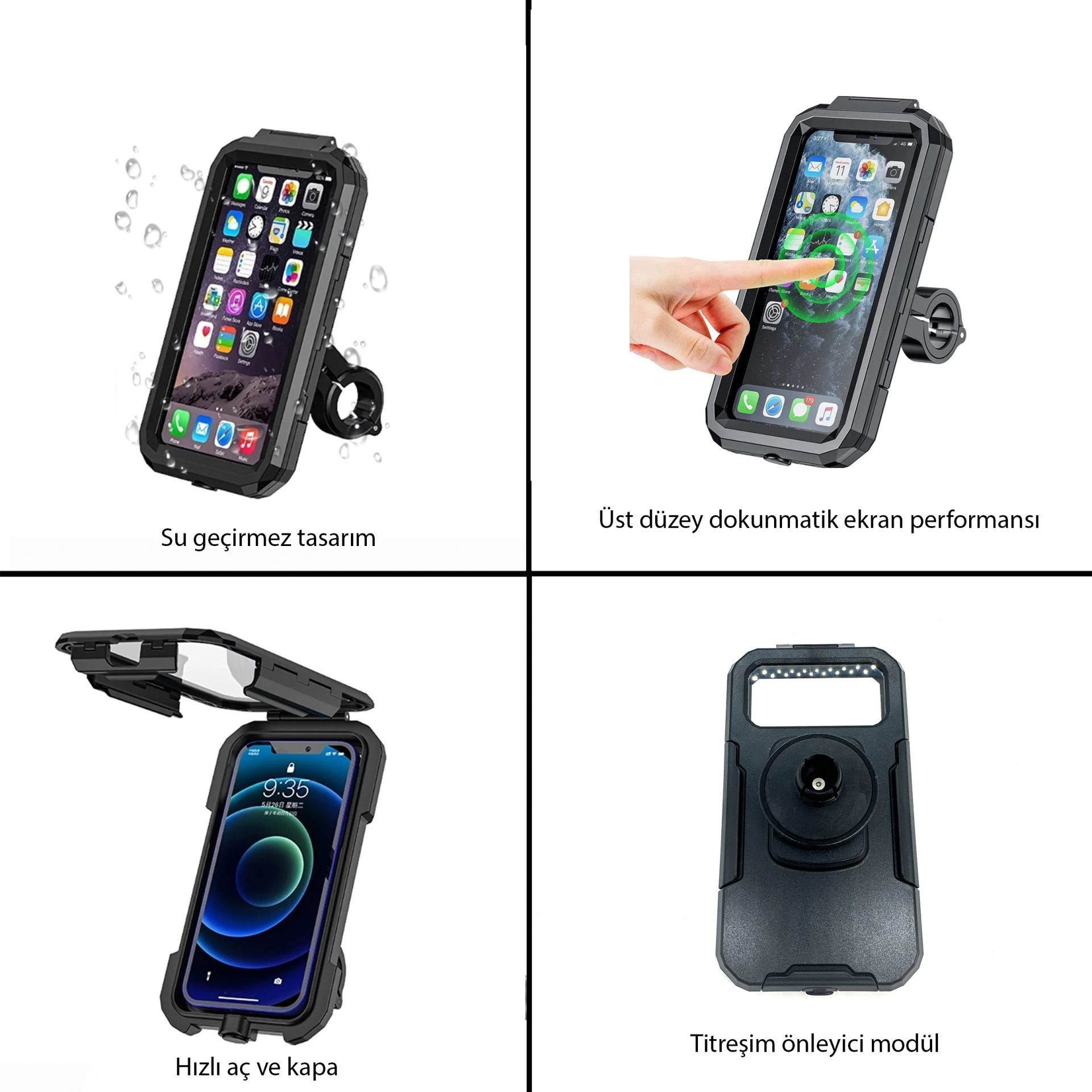 KNMASTER TT-950 TİTREŞİM ÖNLEYİCİLİ KAPALI TELEFON TUTUCU